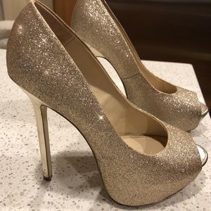 Steve Madden Gold Glitter Heels